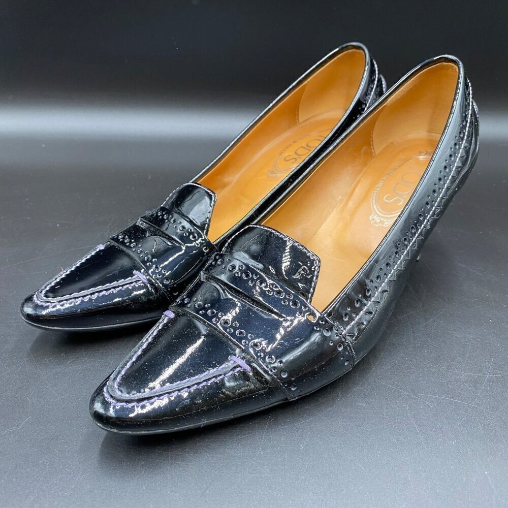 Tod’s Black Patent Leather 2.5" Heels Women's Size 9